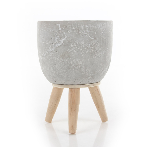 JIMMY 10,5/14,5 cm jasnoszara cementowa osłonka na nóżkach