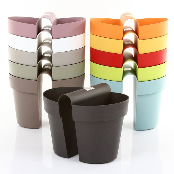 BE-UP 33x25/25 cm doniczka dwustronna balkonowa piaskowa