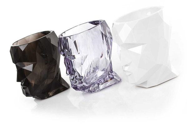 ADAN NANO GLOSSY 13x17/18 doniczka głowa designerska przydymiona transparent