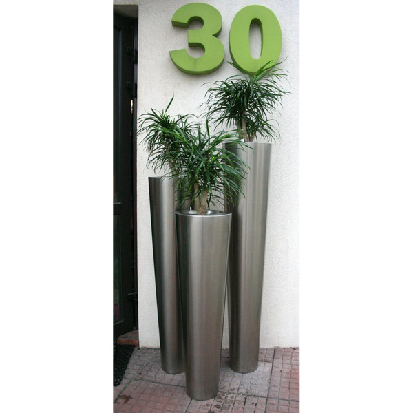 NARNYA 30/140 donica stalowa wysoka smukła satyna