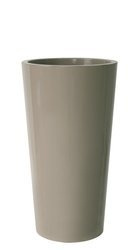 TUIT 33/61 doniczka okrągła wysoka z wkładem beżowa z połsykiem piaskowa