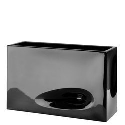 VASO CASSETTA MODO 75x26/50 donica designerska czarna lakierowana