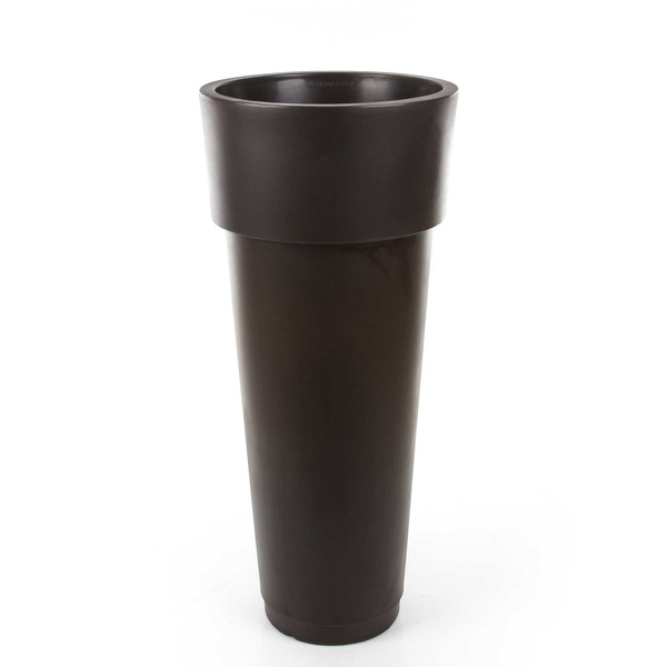 MARCANTONIO 39/90 wysoka donica z rantem ciemno-brązowa ethnic