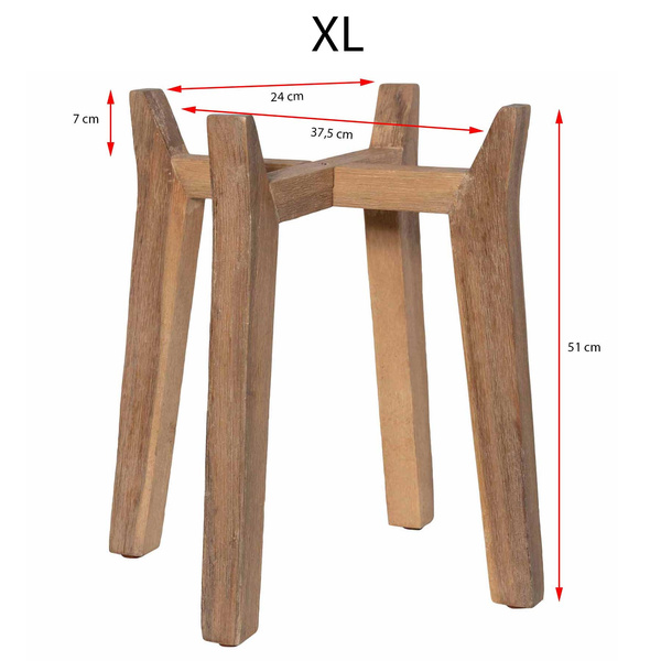 Feet High XL 52/51 wysokie drewniane nóżki pod donicę