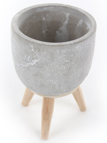 JIMMY 10,5/14,5 cm jasnoszara cementowa osłonka na nóżkach