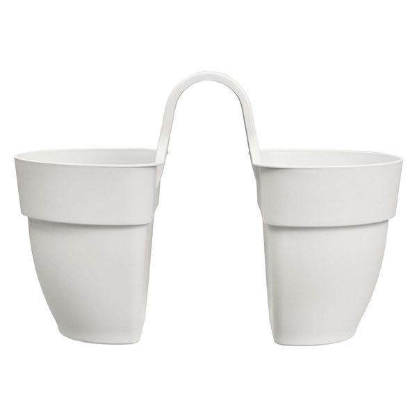 Vibia Flower Twin 21 doniczka dwustronna balkonowa biała silky white