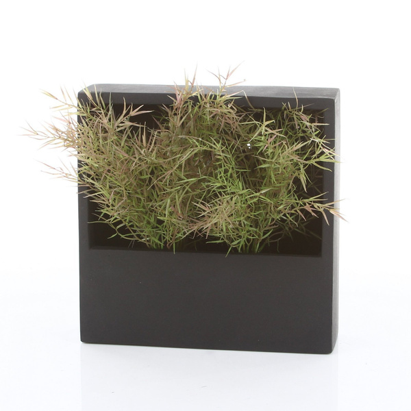 Jack Wally XS 30x30x9 designerska doniczka ścienna kwadratowa czarna kamienna