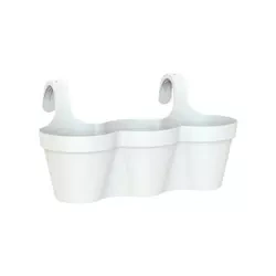 Capri Triple 54 biała podłużna doniczka na poręcz