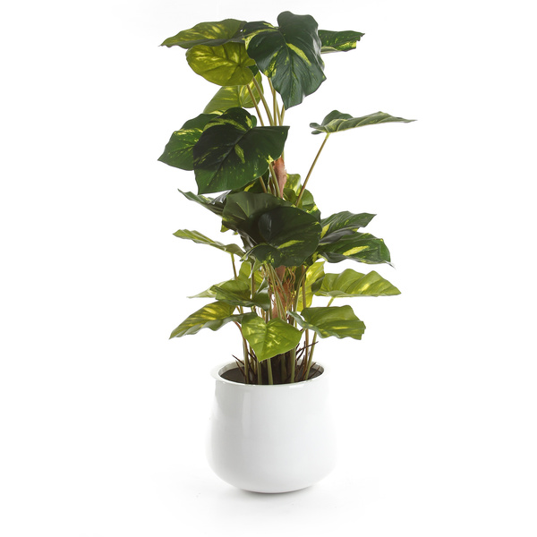 Kevan M 25/21 doniczka biała z połyskiem z włókna szklanego