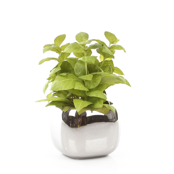 MANON 13x13/10 doniczka kwadratowa chromowana srebrna