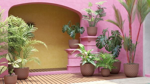 HAVANA Tropical 20/16,6 doniczka geometryczna designerska bordowa