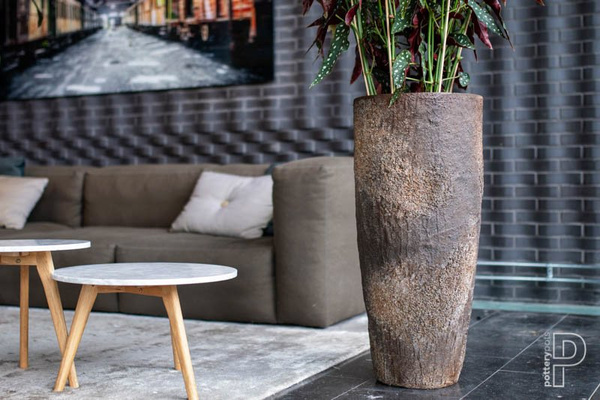 Dax XXL 46/118 wysoka naturalna brązowa donica ostryga / oyster