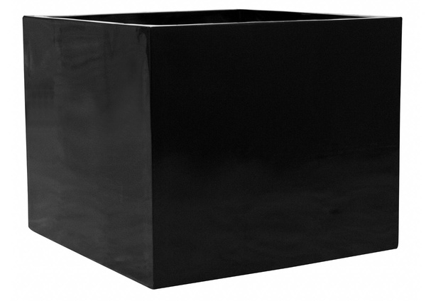 Jumbo L 90x90/83 duża donica kubik kamienna czarna