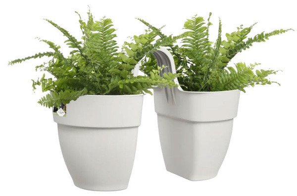 Vibia Flower Twin 21 doniczka dwustronna balkonowa biała silky white