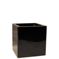 CUBUS 40x40/40 donica kwadratowa ciemny brąz połysk czekoladowa