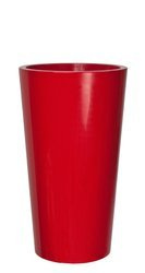 TUIT 33/61 doniczka okrągła wysoka z wkładem czerwona z połyskiem