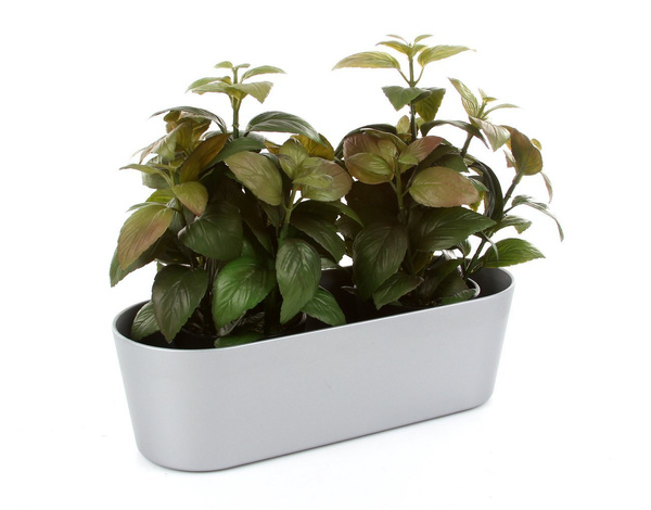 Flori 27x10/8 cm osłonka podłużna srebrna