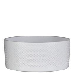 ERA BOWL 22/10 wytłaczana doniczka cylindryczna płaska biała