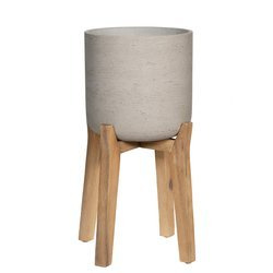 Charlie XXL 52/87,5 donica na wysokich drewnianych nóżkach szara