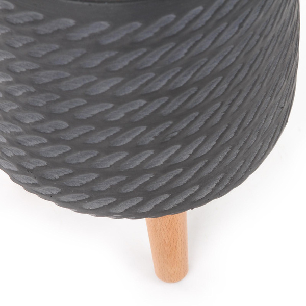 CORDA CYLINDER 30/46 osłonka na drewnianych nóżkach czarna