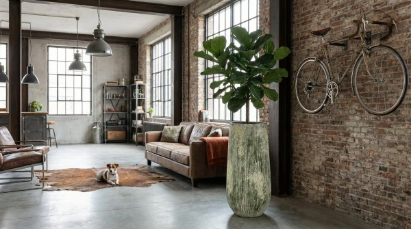 NAX L 50/100 wysoka kamienna donica do salonu i do ogrodu Imperial White