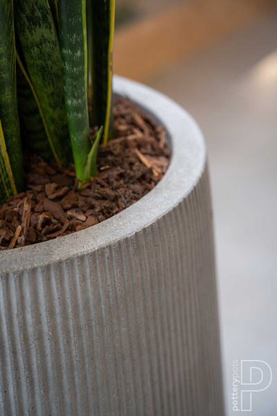 Pax L 55/48,5 jasnoszara duża donica prążkowana kamienna