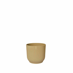 Vibes Fold Round Mini 9 żółta doniczka karbowana butter yellow