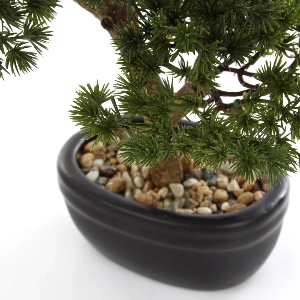 Sztuczny Bonsai Pinia Sosna 26 cm w czarnej doniczce
