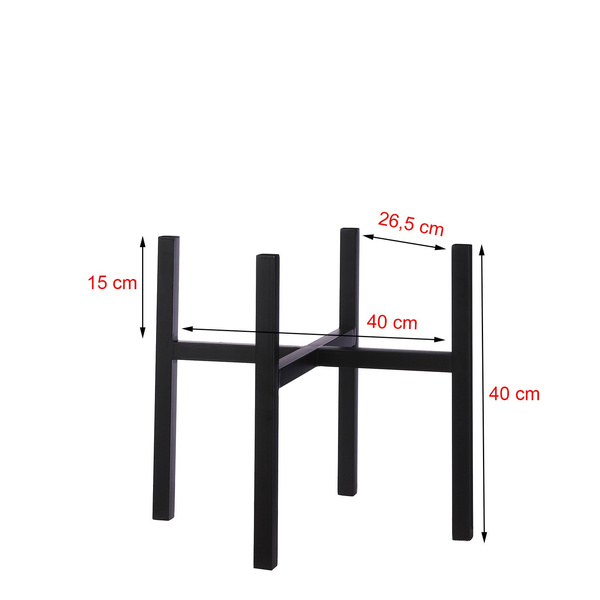 ASCOT XL 45,5x45,5/40 cm czarny stojak na kwiaty