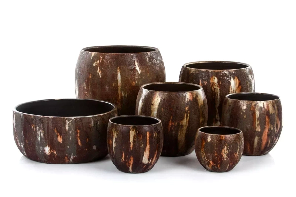 Roel 37/35 ceramiczna donica rdzawa