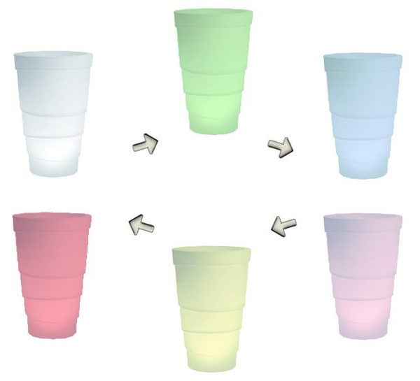 ZIG 50/76 wysoka donica świecąca LED RGB multikolor