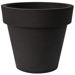 IKON 140/125 wielka donica okrągła grafitowa z rantem czarna perła