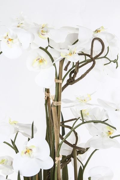 Sztuczny wysoki storczyk Phalenopsis 160 cm biały w ozdobnej donicy