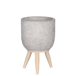 JIMMY 12,5/19 cm osłonka na drwnianych na nóżkach jasnoszara