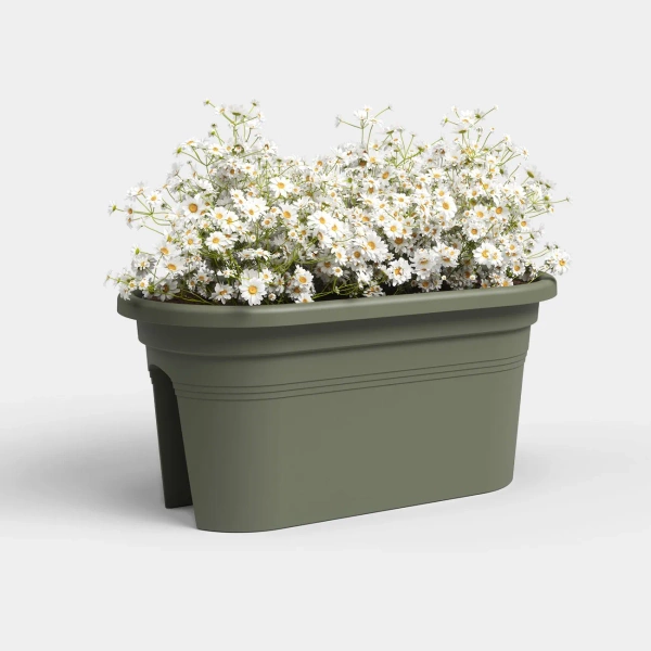 Venezia Balcony Box 60 podłużna doniczka na balustradę zielona