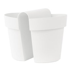 BE-UP 33x25/25 cm biała doniczka dwustronna na poręcz