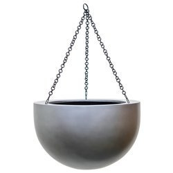 Gradient Hanging BOWL 38/24 doniczka wisząca szara półkula matowa