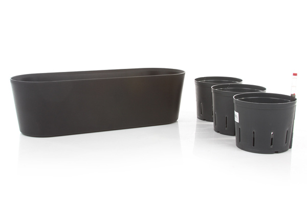 Zestaw do hydroponiki 15/12 w czarnej osłonce podłużnej Flori 51x19/15