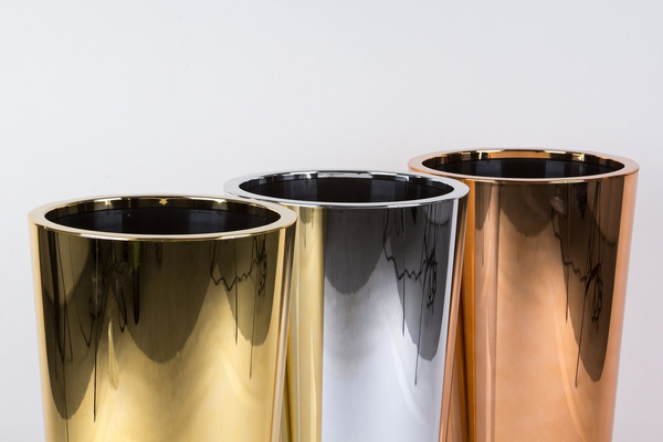 TUIT 33/61 chromowana miedziana donica z wkładem COPPER