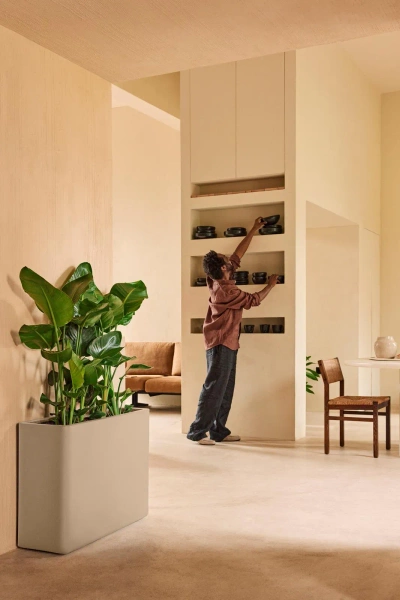 June Brick Divider 80 donica prostokątna wysoka beżowa balanced beige