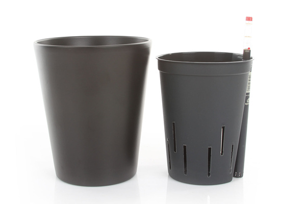 Zestaw do hydroponiki Leni 15/19 Vasa osłonka ceramiczna antracytowa