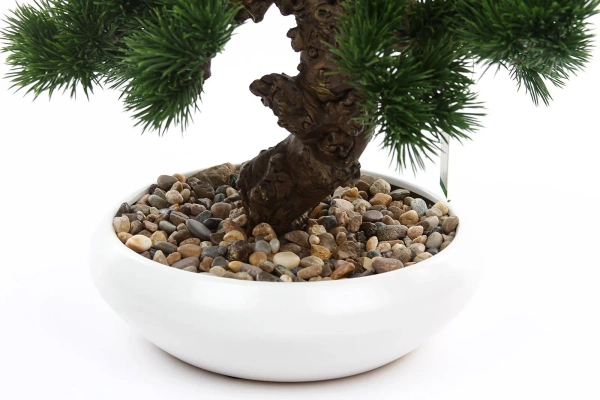 Sztuczne drzewko Bonsai Pinus Sosna 37 cm w białej doniczce