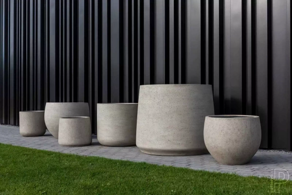 Jumbo Charlie XS 62/60 beżowa donica kamienna cylindryczna