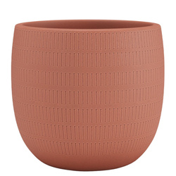 AURA 25/22 doniczka ceramiczna z teksturą terakota