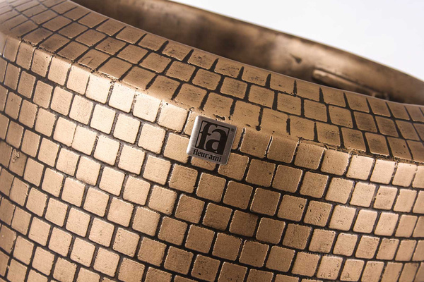 PIXEL 40/135 ekskluzywna wysoka donica mozaikowa złota