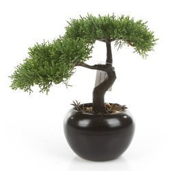 Sztuczne drzewko Bonsai Cedr 25 w czarnej doniczce