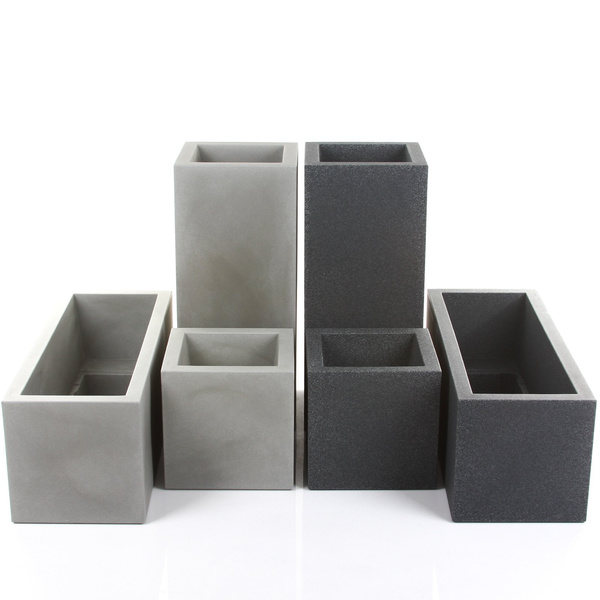 Kube 40x40/40 donica kwadratowa niska granit