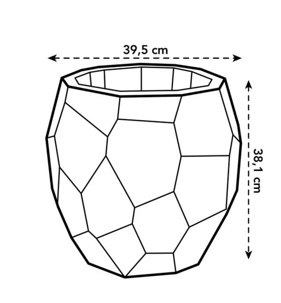 Elho Pure Edge 40/38 popielata donica designerska