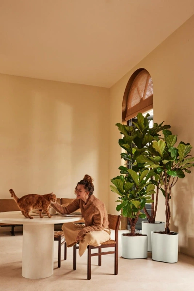 Eden Aquacare Low 40 niska donica owalna biała linen white system samonawadniający