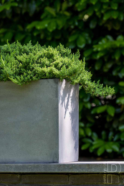 Jort L 95x38/72 wysoka prostokątna donica kamienna szara